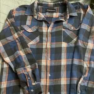 Mossimo Blue Plaid Button-Up Shirt